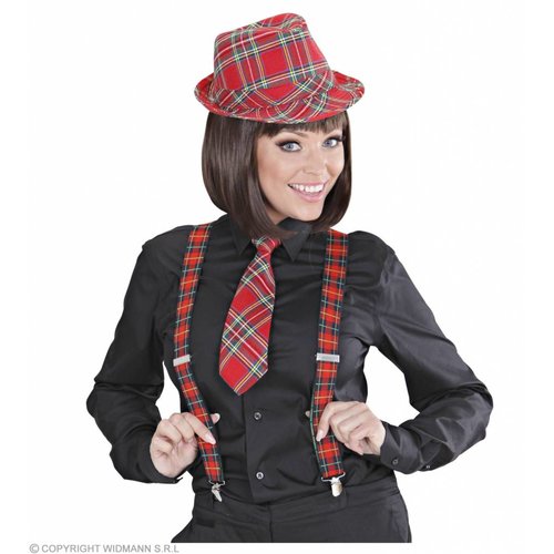 Widmann Bretels Tartan Rood