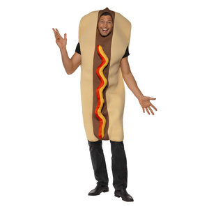 Reuze Hot Dog Kostuum - Bruin