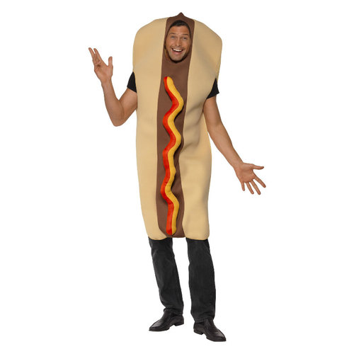 Smiffys Reuze Hot Dog Kostuum - Bruin