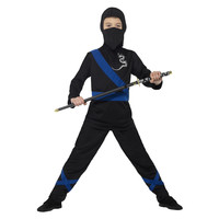 Smiffys Ninja Assassin Kostuum - Zwart & Blauw