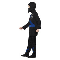 Smiffys Ninja Assassin Kostuum - Zwart & Blauw