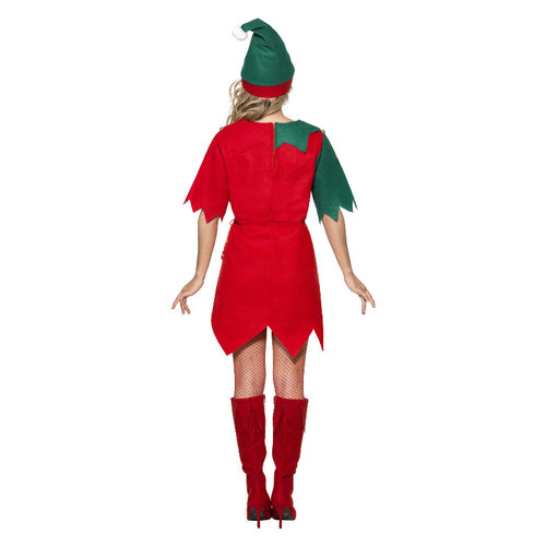 Smiffys Elf Kostuum - Rood En Groen