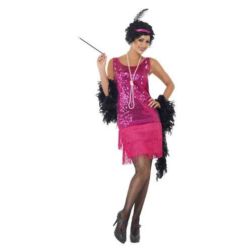 Smiffys Funtime Flapper Kostuum -  Roze