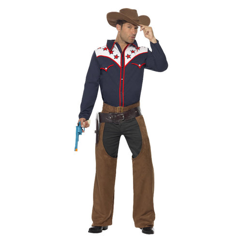 Smiffys Rodeo Cowboy Kostuum - Blauw