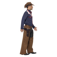 Smiffys Rodeo Cowboy Kostuum - Blauw