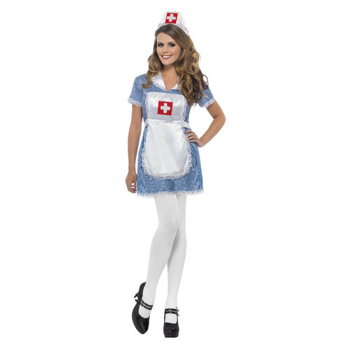 Smiffys Sexy Verpleegster  Kostuum - Blauw