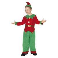 Smiffys Elf Kostuum - Rood En Groen