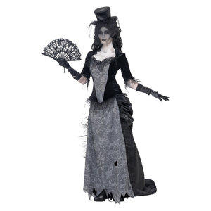 Spook Zwarte Weduwe Kostuum - Grijs