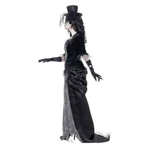 Smiffys Spook Zwarte Weduwe Kostuum - Grijs