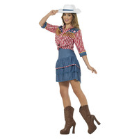 Smiffys Rodeo Dame kostuum - Blauw