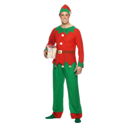 Smiffys Elf Kostuum - Rood En Groen