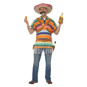 Tequila Shooter Man Kostuum - Oranje En Groen