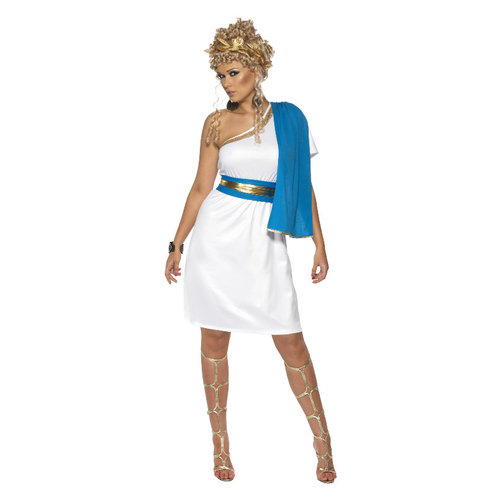 Smiffys Romeinse Schoonheid Kostuum - Blauw-wit
