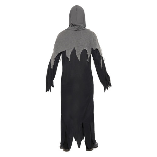 Smiffys Grim Reaper Robe Kostuum - Zwart