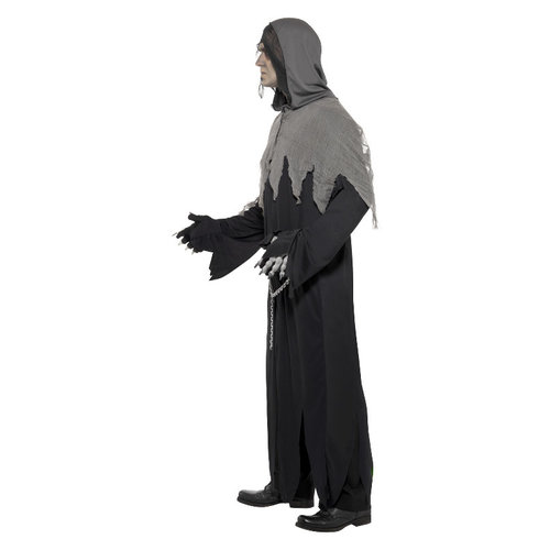 Smiffys Grim Reaper Robe Kostuum - Zwart