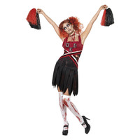 Smiffys Horror Cheerleader Kostuum - Rood & zwart