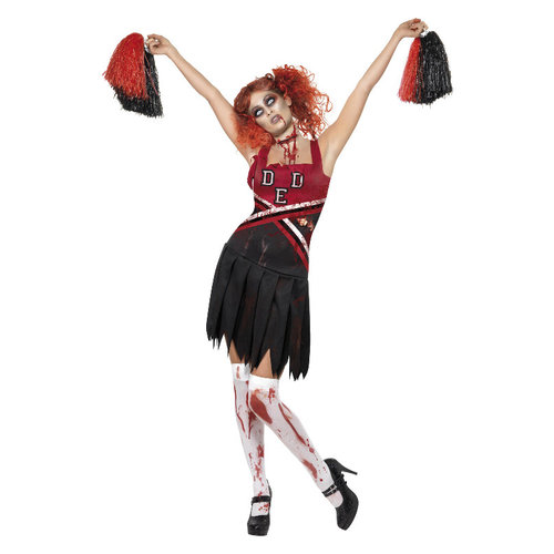 Smiffys Horror Cheerleader Kostuum - Rood & zwart