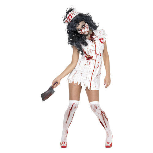Smiffys Zombie Verpleegster Kostuum - Wit