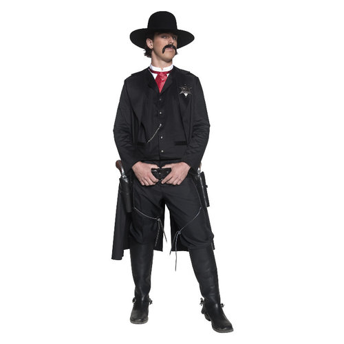 Smiffys Deluxe Authentieke Western Sheriff Kostuum - Zwart