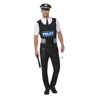 Smiffys Politieagent verkleedset  - Zwart