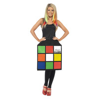 Smiffys Rubik's Cube Kostuum - Multi-gekleurd