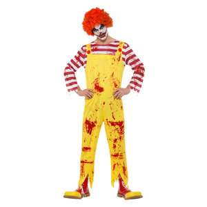 Kreepy Killer Clown Kostuum - Geel En Rood