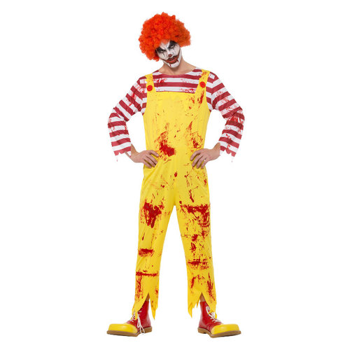 Smiffys Kreepy Killer Clown Kostuum - Geel En Rood