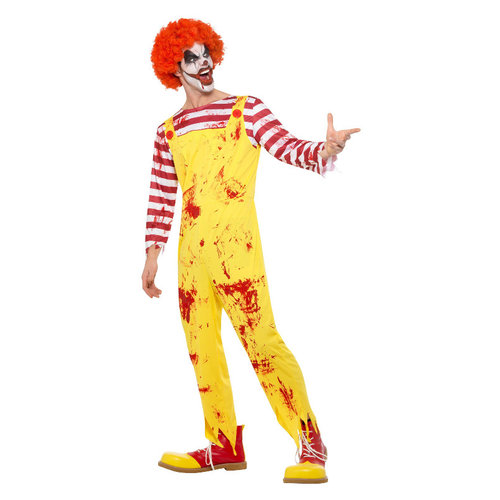 Smiffys Kreepy Killer Clown Kostuum - Geel En Rood