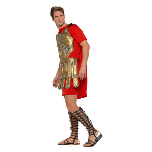 Smiffys Romeinse Gladiator Kostuum - Goud En Rood