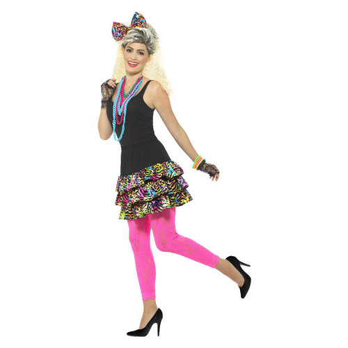 Smiffys 80s Party Girl Verkleedset- Multi-colored