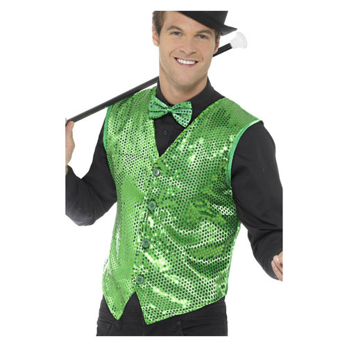 Smiffys Pailletten Vest - Groen