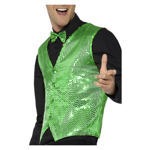 Smiffys Pailletten Vest - Groen