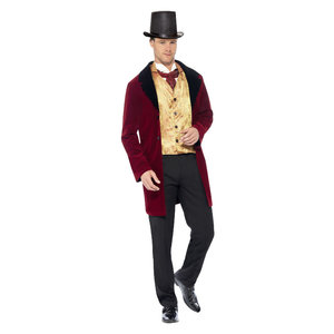 Deluxe Edwardian Gentleman Kostuum - Rood