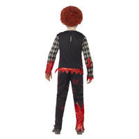 Smiffys Deluxe Zombie Clown Kostuum - Rood En Groen