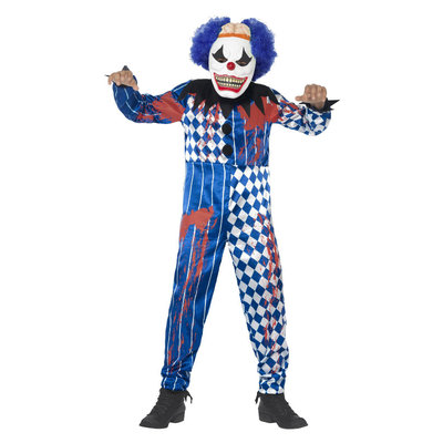 Deluxe Sinistere Clown Kostuum - Blauw