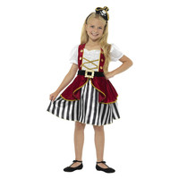 Smiffys Deluxe Piraat Meisje Kostuum - Rood En Zwart