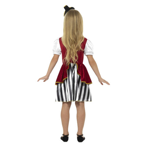 Smiffys Deluxe Piraat Meisje Kostuum - Rood En Zwart
