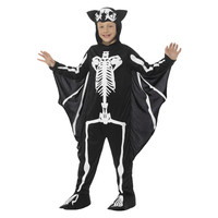 Smiffys Vleermuis Skelet Kostuum - Zwart-wit