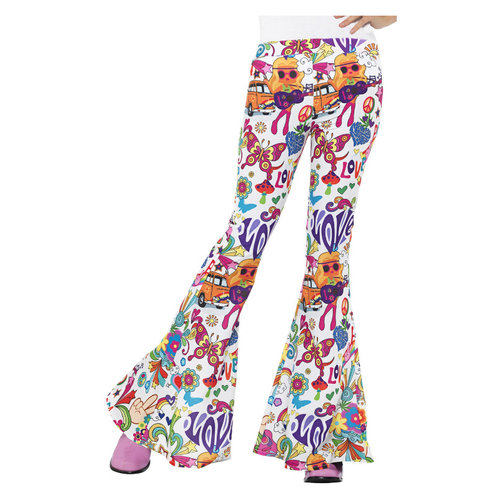 Smiffys Groovy Flair Pants Dames Veelkleurig