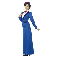 Smiffys Victoriaans Nanny Kostuum - Blauw