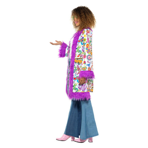 Smiffys 60s Groovy Hippie Jas - Veelkleurig