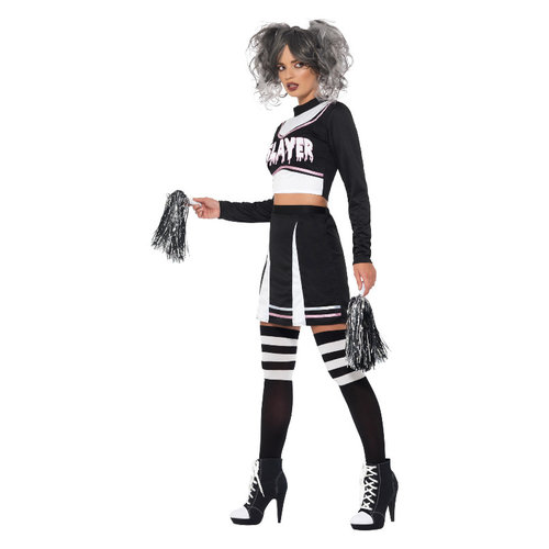 Smiffys Fever Gotische Cheerleader Kostuum - Zwart