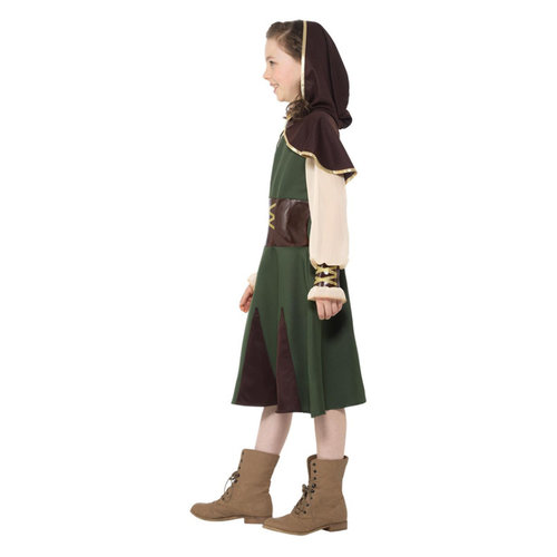 Smiffys Robin Hood Meisje Kostuum - Groen En Bruin