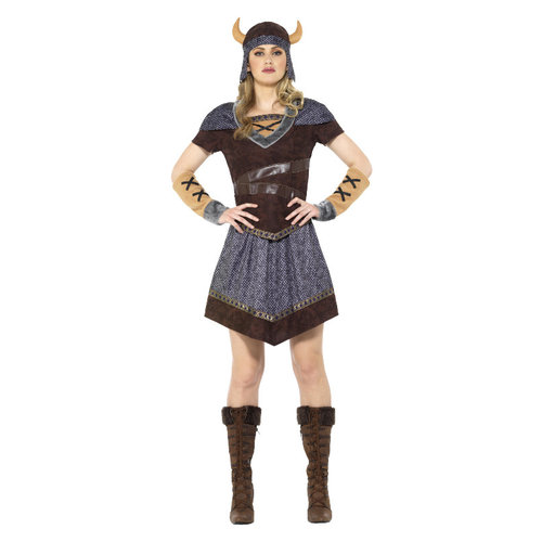 Smiffys Viking Dame Kostuum - Bruin