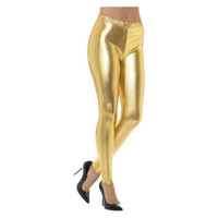 Smiffys 80s Metallic Disco Legging - Goud