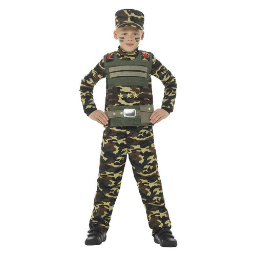 Smiffys Camouflage Militaire Jongen Kostuum - Groen