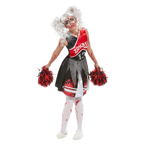 Smiffys Cheerleader Zombie Kostuum - Rood