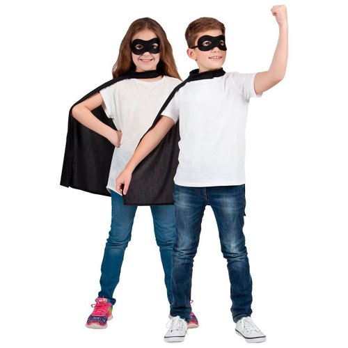 Wicked Kind Super Hero Cape + masker - zwart (Zorro)