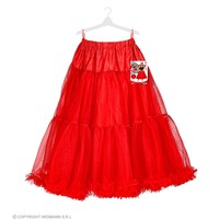 Widmann Tulle Rok met Ruffels / Petticoat 65 cm Rood