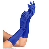 Widmann Handschoenen Satijn Elastaan 40 cm, Blauw